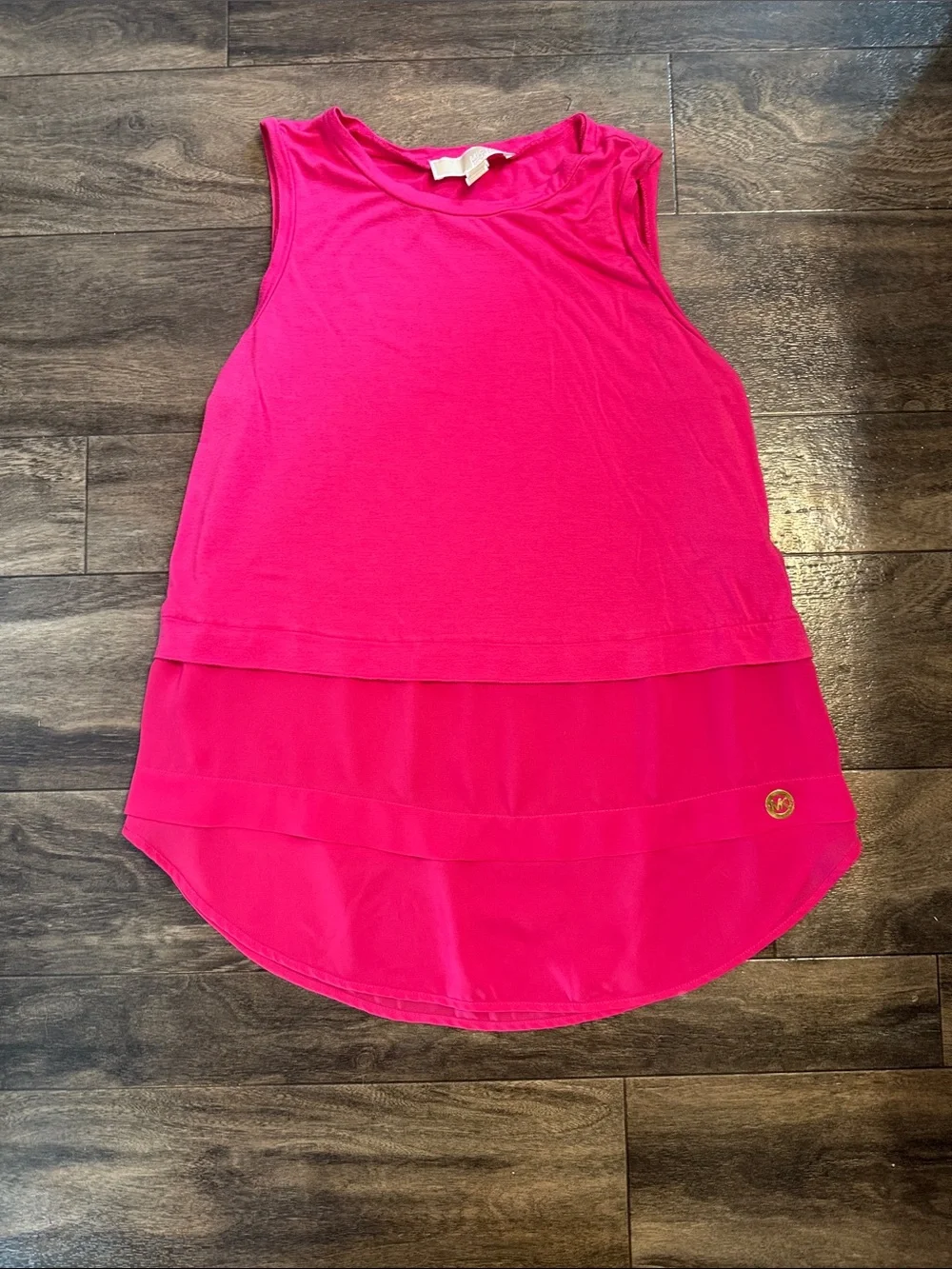 Michael Kors Hot Pink Layered Sleeveless Tank